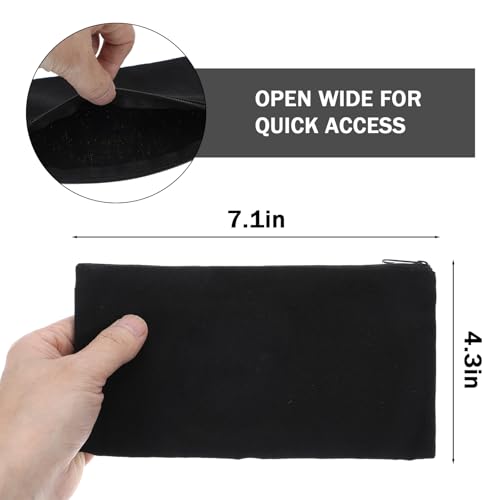 Image of 50 Pack Canvas Zipper pencil Pouch Bulk Blank DIY Craft Bag canvas makeup Pouch Multipurpose Toiletry Tote Bag for Makeup Travel Cosmetic Stationary Storage(Black)