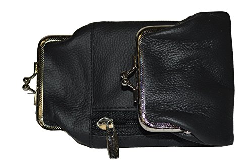 Genuine Leather Cigarette And Lighter Case With Twist Clasp By Leatherboss (Black) #TOP4