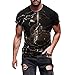 Chemise en lin - Chemise de loisirs - Coupe ajustée - Manches courtes - T-shirt basique - Loisirs - Chemise d'été hawaïenne - Col montant - Coton - Pour homme, Noir , M