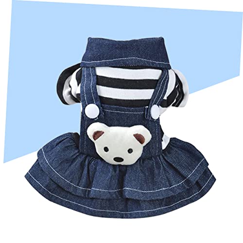 Milisten 3 Pecas roupa de cachorro menina natal christmas macacão de verão meninas vestidos jeans ca