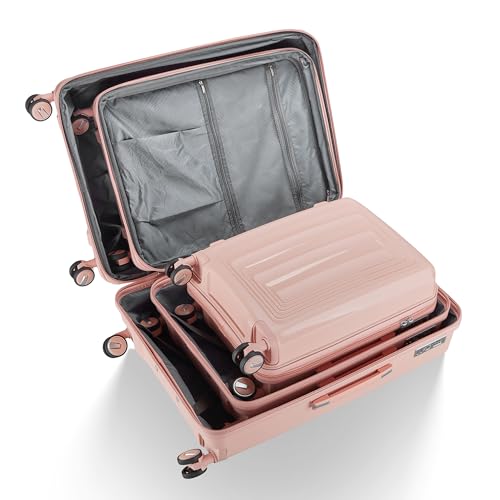 Hard Shell Luggage 4 Piece Sets, Lightweight Luggage Set with TSA Lock, Expandable Carry on Suitcase with Spinner Wheels Travel Set for Men Women (14/20/24/28) (Pink)4