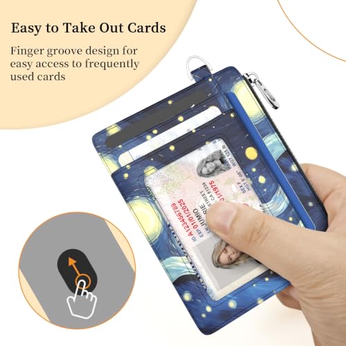 Image of Hancynir Black Cat Small Wallet Women Credit Card Holder, Slim RFID Cute
