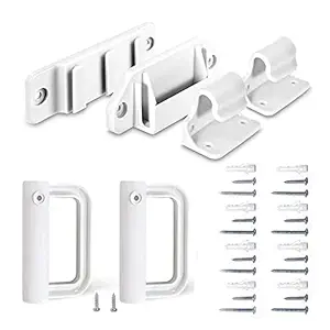 KISKIZ Retractable Baby Gate Replacement Parts Kit (White) Retractable Pet Gate Hardware Full Set Wall Mounting Accessories with Brackets Anchors and Screws Baby Gate Accessories Retractable Dog Gate