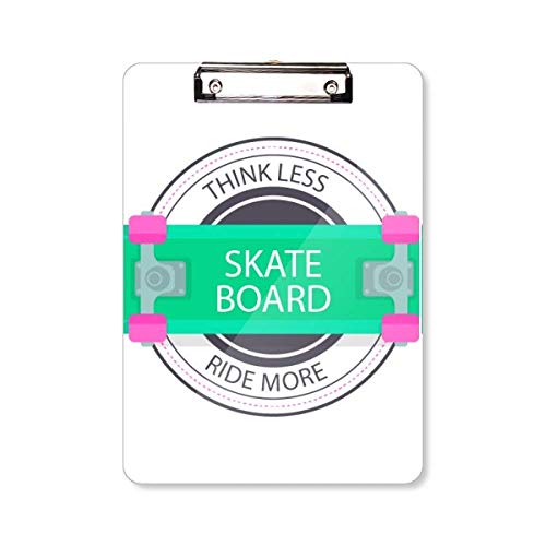 Dossier écriture A4 rigide avec pince forte imprimé sport skateboard dessin animé