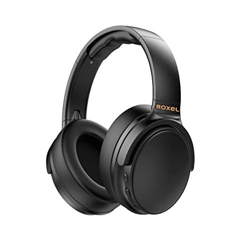 Roxel H550BT Wireless Headphone Over Ear Foldable Headphone with Microphone, Quick USB Charging with 15 Hours Battery Life, Bluetooth Headphone Compatible with Tablets, Smartphones, Smart TV Cover