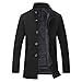 YOUTHUP Herren Wolle Mantel mit Steppweste Regular Fit Winter Wollmantel Outdoor Business Übergangsmantel Wintermantel, Schwarz, XL