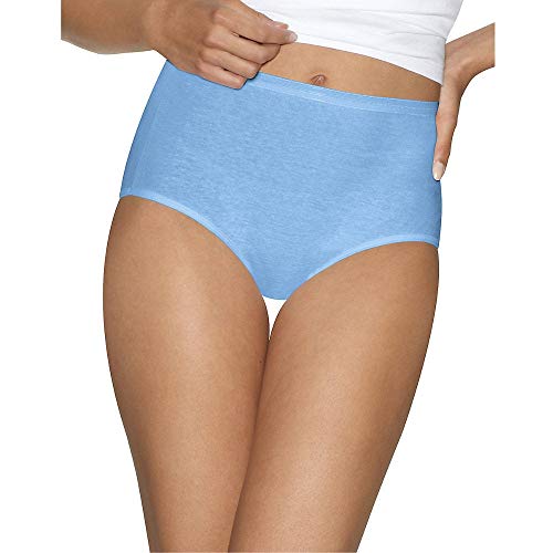 Hanes Ultimate Womens Cotton Comfort Ultra Soft Brief, White Swiss White/Swiss Blue/Swiss Garden Blue/Navy Eclipse/Grey Heather, 6