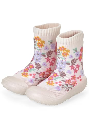 Sterntaler Adventure -Socks Blüten für Mädchen - Babysocken mit Gummisohle - Adventure Socks mit Motiv - ecru, 24