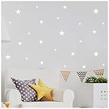 Stars Assorted Self Adhesive Wall Pattern Stickers (Set of 108, White)