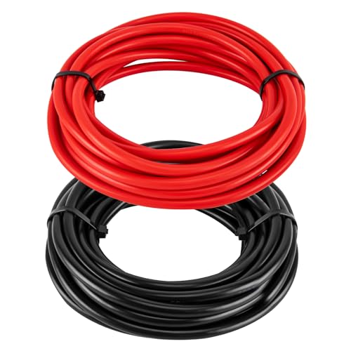 Image of 6 Gauge Wire 6 Awg Wires 20 FT Black + 20 FT Red, 6 Gauge Battery Cable 6awg Marine Wires, 6awg Copper Wire Welding Cable Standard with Cable Lugs Terminal Connectors and Heat Shrink Tube