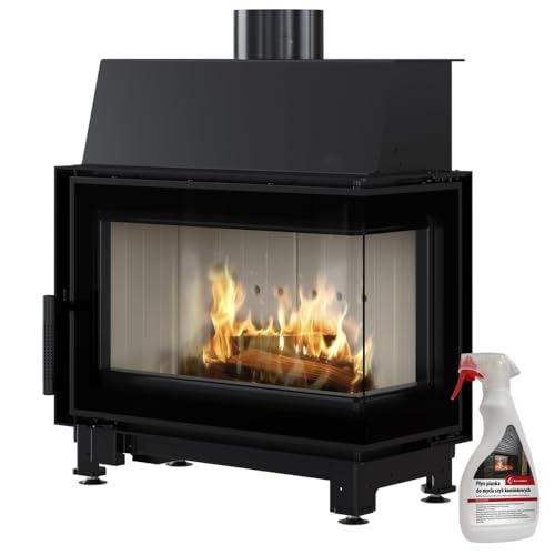 KRATKI Kaminofeneinsatz Simple, seitliche Verglasung, rechtes Scheibe, Maße in cm: H78,1 x B64,4 x T39,8 cm, Nennwärmeleistung 6 kW, Energieeffizienzklasse A+, EEI 110,7 Mit Kaminscheibenreiniger
