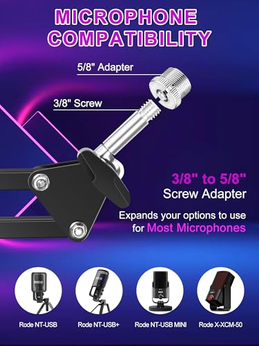 YOUSHARES Rode NT USB+ Soporte de Micrófono: Brazo de Micrófono Profesional con Rode NT-USB/MINI/PodMic, NT1 y XCM-50, Adecuado para Podcasting, Juegos - imagen 2