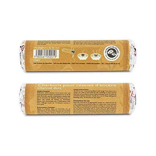 Charbon Pour Chicha / Résines - Aromandise, 2 Rouleaux De 10 Galets (soit 20 Galets), 33 Mm