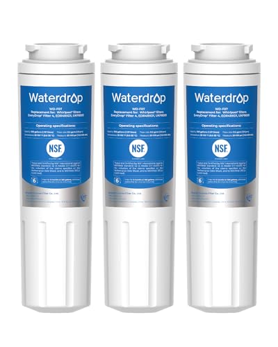 Waterdrop EDR4RXD1 Replacement for EveryDrop® Filter 4, Whirlpool® UKF8001, 4396395, Maytag® UKF8001AXX-200, UKF8001AXX-750, WD-F07, Refrigerator Water Filter, 3 Filters