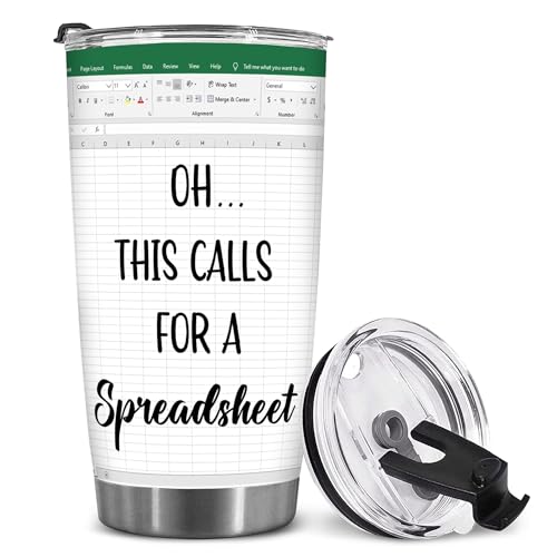 BECHUSKY Mugs For Accountants - Spreadsheet Gifts - This Calls for a Spreadsheet Tumbler - Spreadsheets Mug for Mentor Bosses Lady Manager Friend Leader Female Male Birthday - Boss Gift