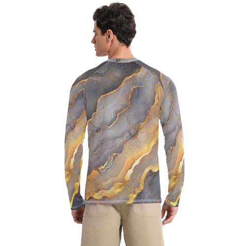Marble Brown Grey Men's Rash Guard Elastic Elasticity UV Protective Clothing Beach2