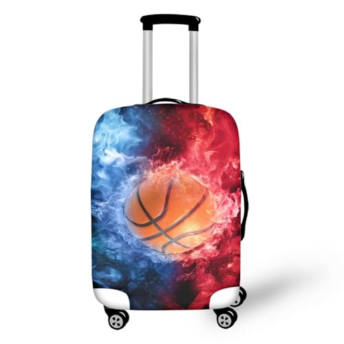 Fire Basketball Luggage Cover Baggage Gear Covers Detachable Luggage Cover Set Suitable for 18-32 Inch Home Decor (S Size for 18-21 Inch)
