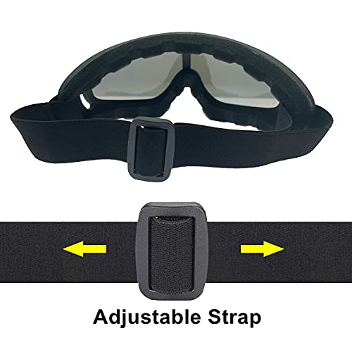 Image of LJDJ Motorcycle Goggles,2 Pack Dirt Bike ATV Motocross Riding Hiking Protective with 2 Pack Neck Breathable Bandana Mask (Black Frame /Multicolor Lens)
