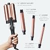 Sutra 4-in-1 Hair Curling Iron Set with Tourmaline Infused Ceramic Barrels - Professional Curling Wand Tool for Women with Clipless Curlers & Triple Barrel Waver - Styling Products for All Hair Types
