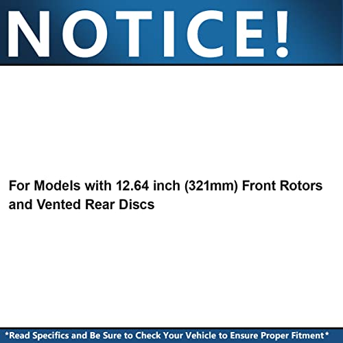 Image of Detroit Axle - Front Brake Kit for Chevy Equinox Impala Terrain Malibu | Buick Allure LaCrosse Regal Saab 9-5 Drilled & Slotted Brake Rotors Ceramic Brakes Pads Replacement [12.64 inch inch Rotor]