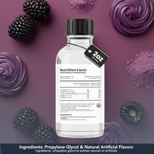 Image of Dolce Flav Blackberry Extract | 2 Oz. | Baking Flavor Concentrate for Cakes, Cocktails, Frosting & Smoothies - Highly Concentrated, Included Measured Pipet
