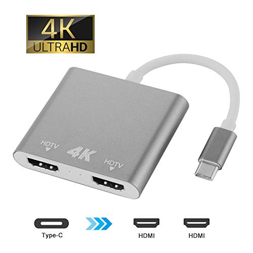 USB C to Dual HDMI Adapter 4K, Type C to 2 HDMI Converter