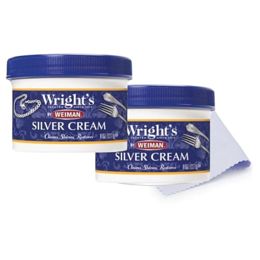 Wright's by Weiman Silver Cleaner and Polish Cream - Gently Clean and Remove Tarnish without Scratching, Ammonia-Free, 8 Ounce, 2 Pack with Polishing Cloth