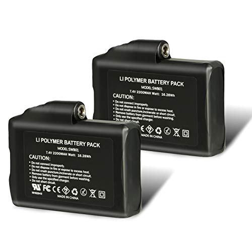 HUNT HEAT Batteries for Heated Gloves Socks 7.4V 2200MAH Rechargable Li-ion Batteries Hats Balaclava Ski Mask Thermal Batteries for Heated Thermal Underwear (2pcs Included)