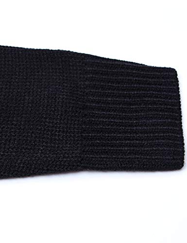 shermie Women's Pullover Sweaters Long Sleeve Crewneck Cute Heart Knitted Sweaters Black Medium