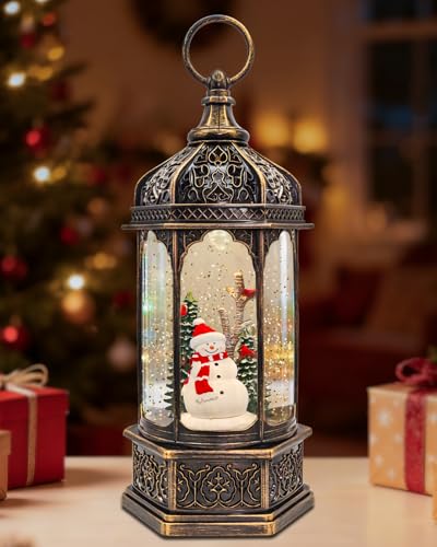 Large Snowman Snow Globe, Cardinal Christmas Tree, Lighted Snow Globes
