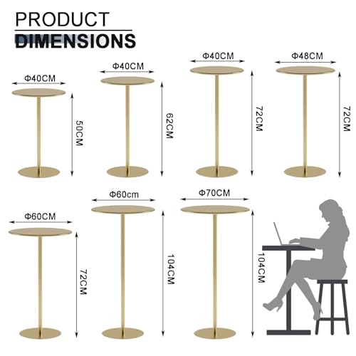 Table de bar ronde multifonctionnelle avec plateau circulaire robuste