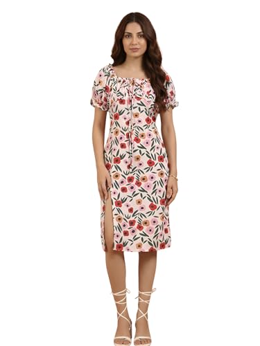 Image of Leriya Fashion Dress for Women | Western One Piece Dress for Women Short & Long | Short Sleeve Casual Summer Dresses for Beach & Stylish Party Outifits Knee-Length