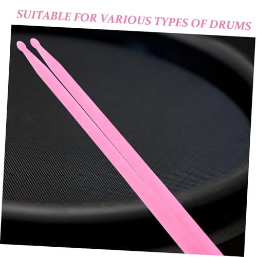 Baquetas ibasenice, 1 par, luminosas para batería y percusión, construcción de nailon, agarre ergonómico, color rosa fluorescente miniatura 3