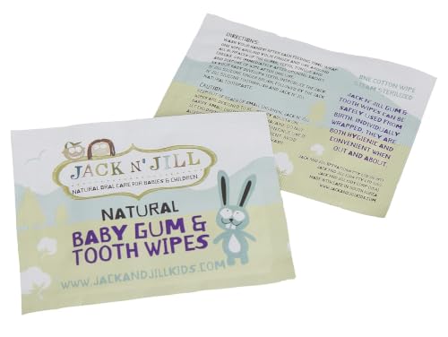 Image of Jack N' Jill Baby Gum & Tooth Natural Cotton Wipes, 25 Count (Pack of 2)