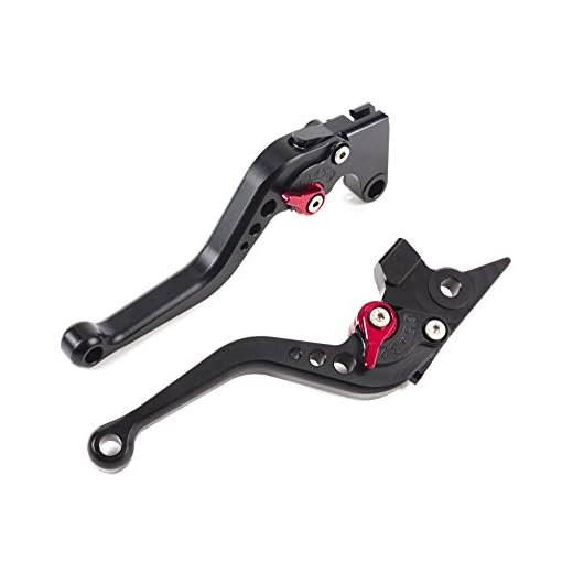 MOTO Frenos y Embrague CNC Corto Palanca Ajustable Aluminio para Sport Bike YAMAHA FZ6 FAZER FZ1 FAZER FZ6R XJ6 DIVERSION FZ8 MT-07 MT-09/SR/FZ9 un par (F16/Y688) SPL077 (black)