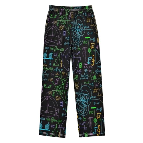 ZZXXB Funny Mathematical Graphics Boys Long Pants Soft Trousers Elastic Waist Kids Lounge Bottoms with Pockets S-XL