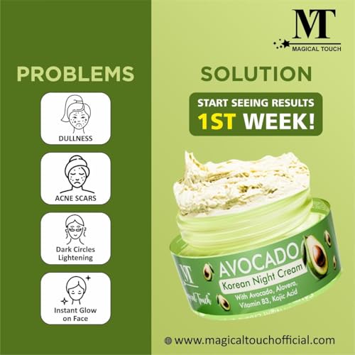 Image of Avocado Korean Night Cream | Deep Hydration & Skin Brightening | Anti-Aging & Wrinkle Repair | Nourishing Korean Skincare