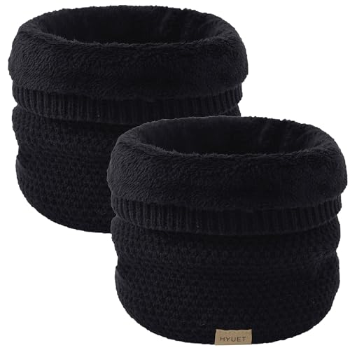 HYUET 2 Sciarpa Circolare Scaldacollo a Maglia Spessa Foderata in Morbido Pile a Termico Sciarpa al Collo Tubo Uomo Donna Invernale Inverno per Sci Moto Bicicletta Escursionismo