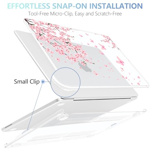 Carcasa MacBook Neo 13 A3404 rígida ultrafina flores de cerezo con cubiertas de cámara web 5