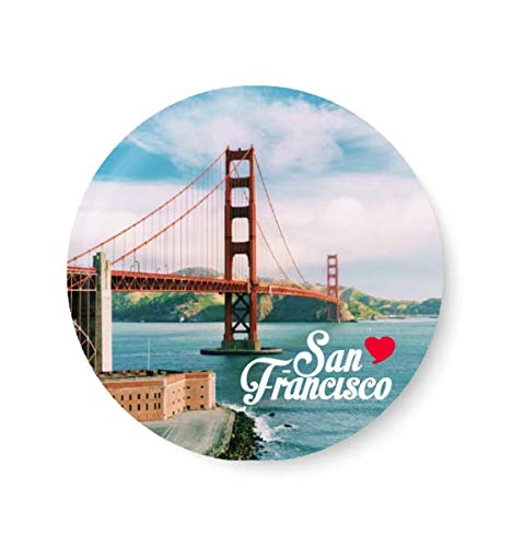 PEACOCKRIDE Love San Francisco I Souvenir l Travel I Fridge Magnet (Metal, Multicolour, 75mm)