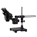 AmScope 7X-45X Black Stereo Zoom Microscope with Single Arm Boom Stand
