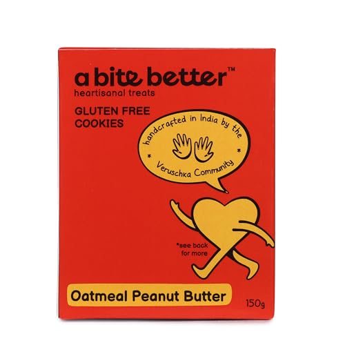 a bite better Oatmeal Peanut Butter Cookies Combo Pack of 2 | 150 gm each | Nutty & Wholesome | Gluten-Free Maida-Free Sugar-Free | High in Fiber & Protein | No Refined Sugar | No Palm Oil | Crunchy & Satisfying