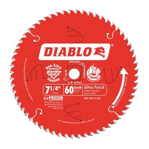 Diablo Ultra Finish Circular Saw Blade - 7 1/4in. 60 Tooth, Fine Finish, Model Number D0760X
