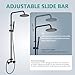 Aolemi Outdoor Shower Kit Outdoor Shower Fixtures Faucet System 2 Handle with 8 Inch Rainfall Shower Head and Handheld Sprayer Exposed Shower with Adjustable Height Shower Pipe Matte Black