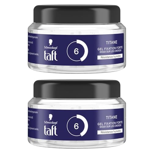 Schwarzkopf Taft Gel Pot Titane 250ml Fixation Forte pour Tous Type de Cheveux - Lot de 2 pots
