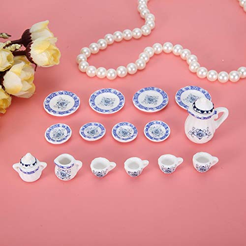 1:12 Puppenhaus Zubehör, 15 stücke Mini Porzellan Blume Teetasse Set Puppenhaus Dekor Küche Miniatur Simulation Möbel… – Bild 7