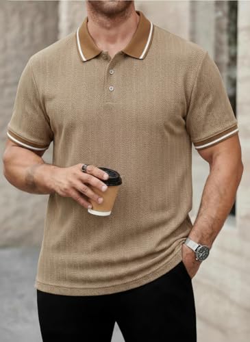Image of Mack Jonney Men's Premium Jacquard Polo T-Shirt | Short Sleeve Soft Knit Fabric | Stylish Casual & Smart Wear Polo-M6907