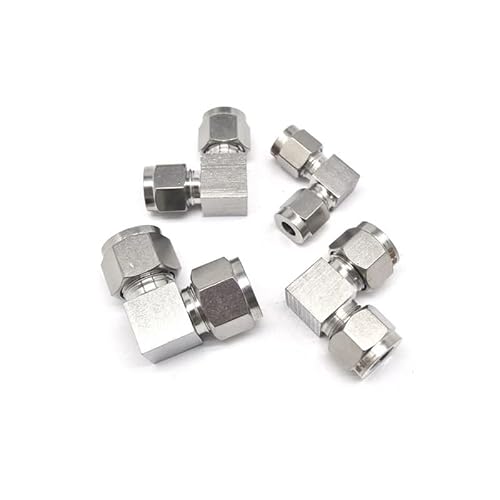 LLBOGRGGN 1PC Double Ferrule 90 Equal Elbow 304 Stainless Steel 6mm Tube Oil Pipe Ferrule Joint Fitting