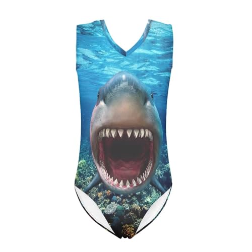 Image of Girls Fashion Print One Piece Swimsuit Bathing Suit Gymnastic Leotard for Kids, 5-14 Years