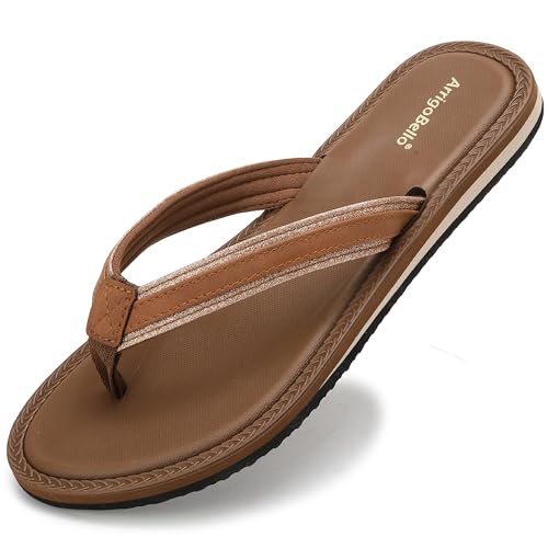 ARRIGO BELLO Flip Flops Damen Zehentrenner Sommer Bequem Sandalen Strand Glänzend Schuhband Frauen Rutschfest Badelatsch...